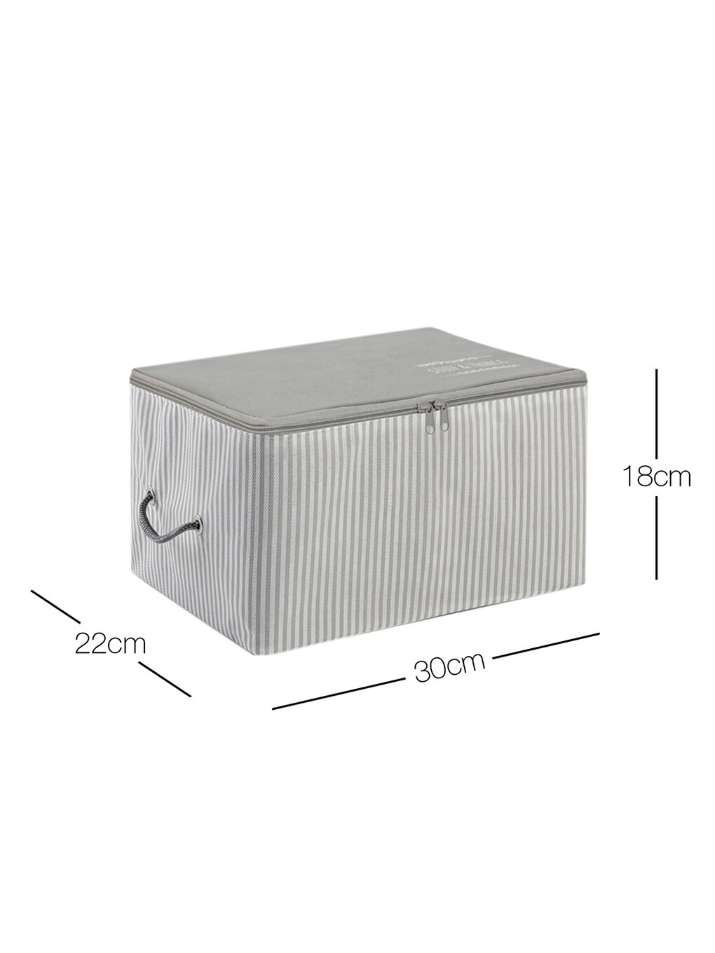 Küçük Boy Gri Çizgili Stuff & Things Hurç 30 x 22 x 18 cm-2
