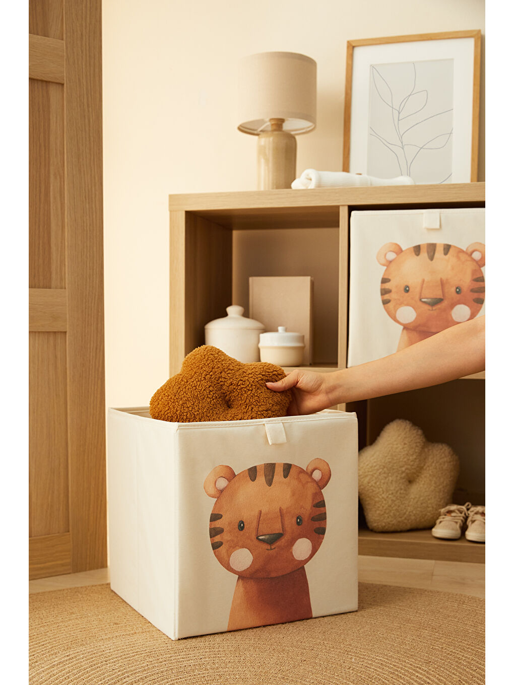 Çocuk Odası Sevimli Kaplan Kutu 33 x 30 x 33 cm-1