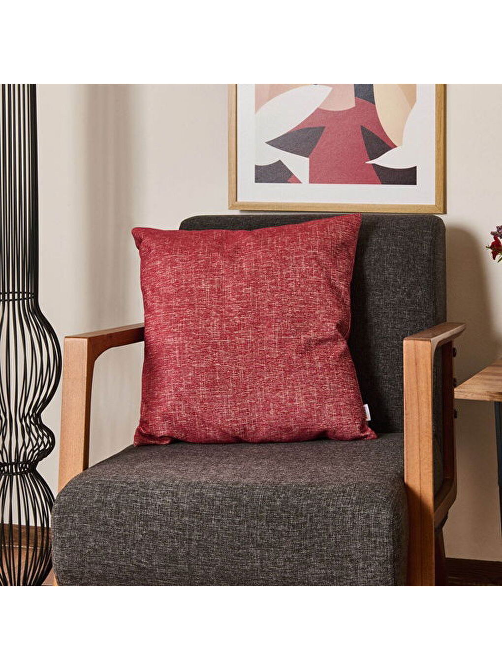 Soft Bert Kırlent - Kırmızı - 50x50 cm