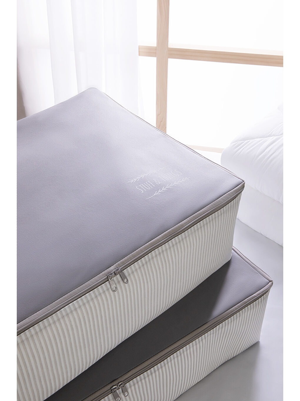 4'lü Gri Renk Stuff & Things Baza Altı Hurç Set-2