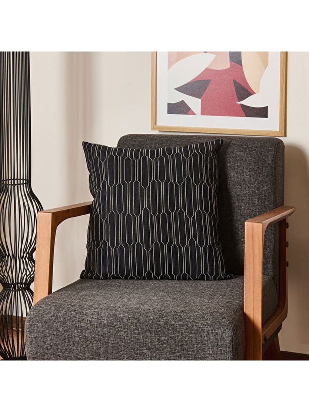 Soft Axel Kırlent - Siyah - 50x50 cm