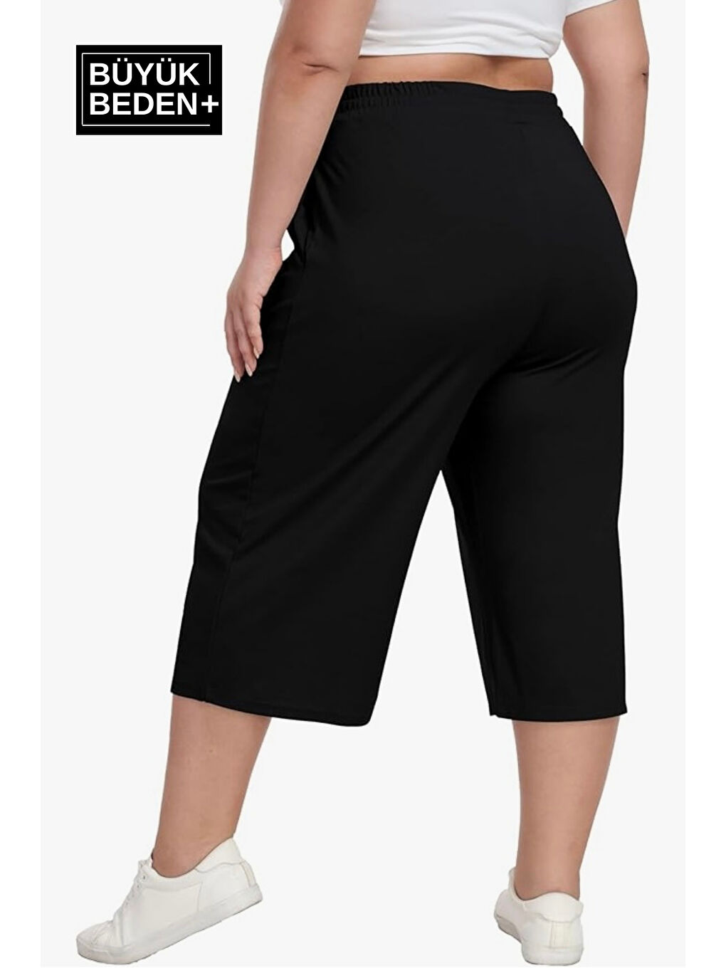 Siyah Kadın Büyük Beden Şort SPR25BSRK91-2