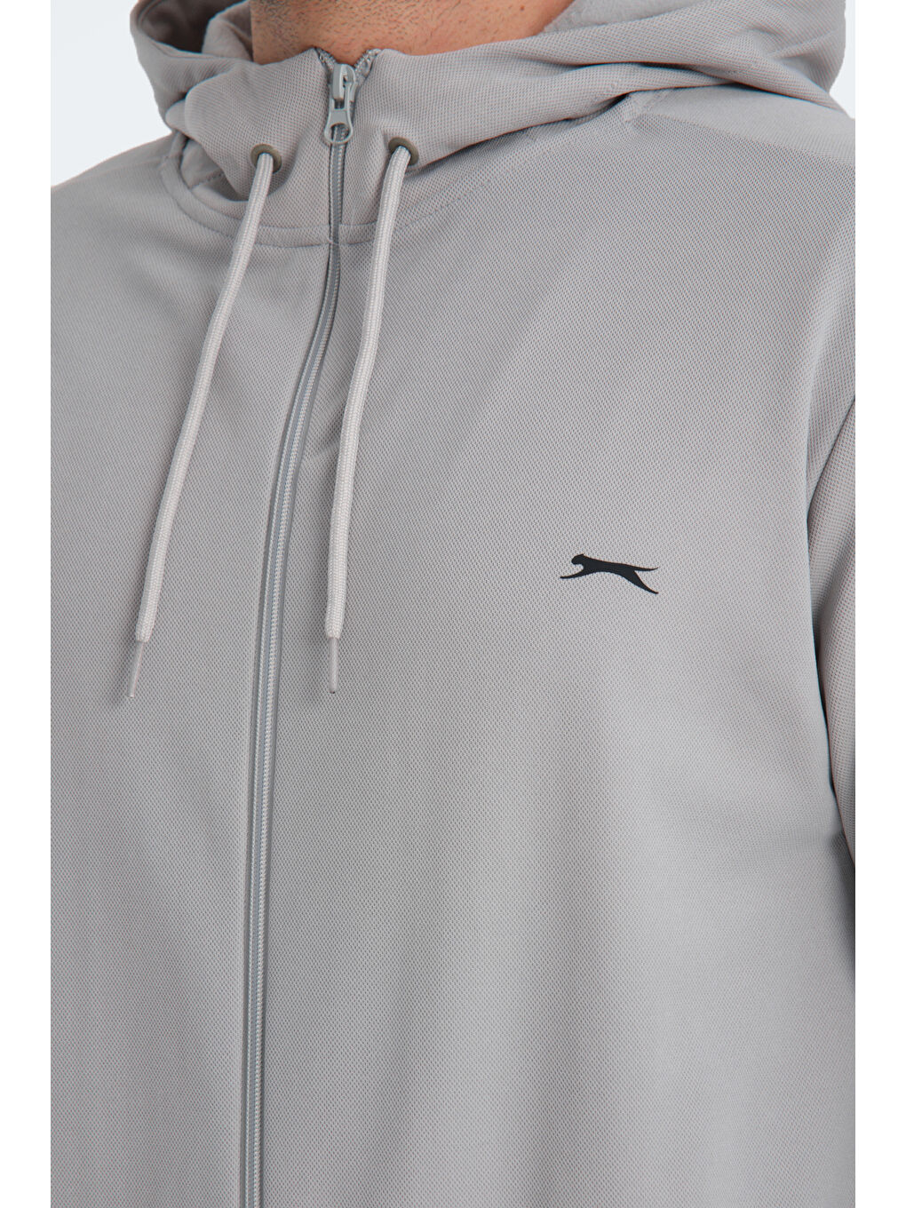 RICH Erkek Fermuarlı Kapüşonlu Cepli Gri Eşofman Takımı-3