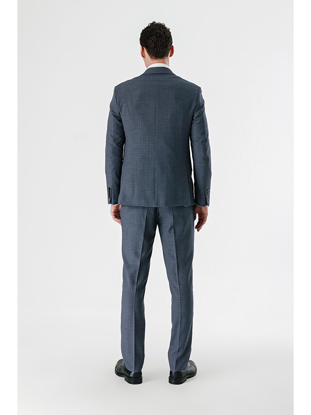 Koyu Lacivert Kırlangıç Yaka Yelekli 6 Drop Slim Fit Klasik Takım Elbise 1001240157-5