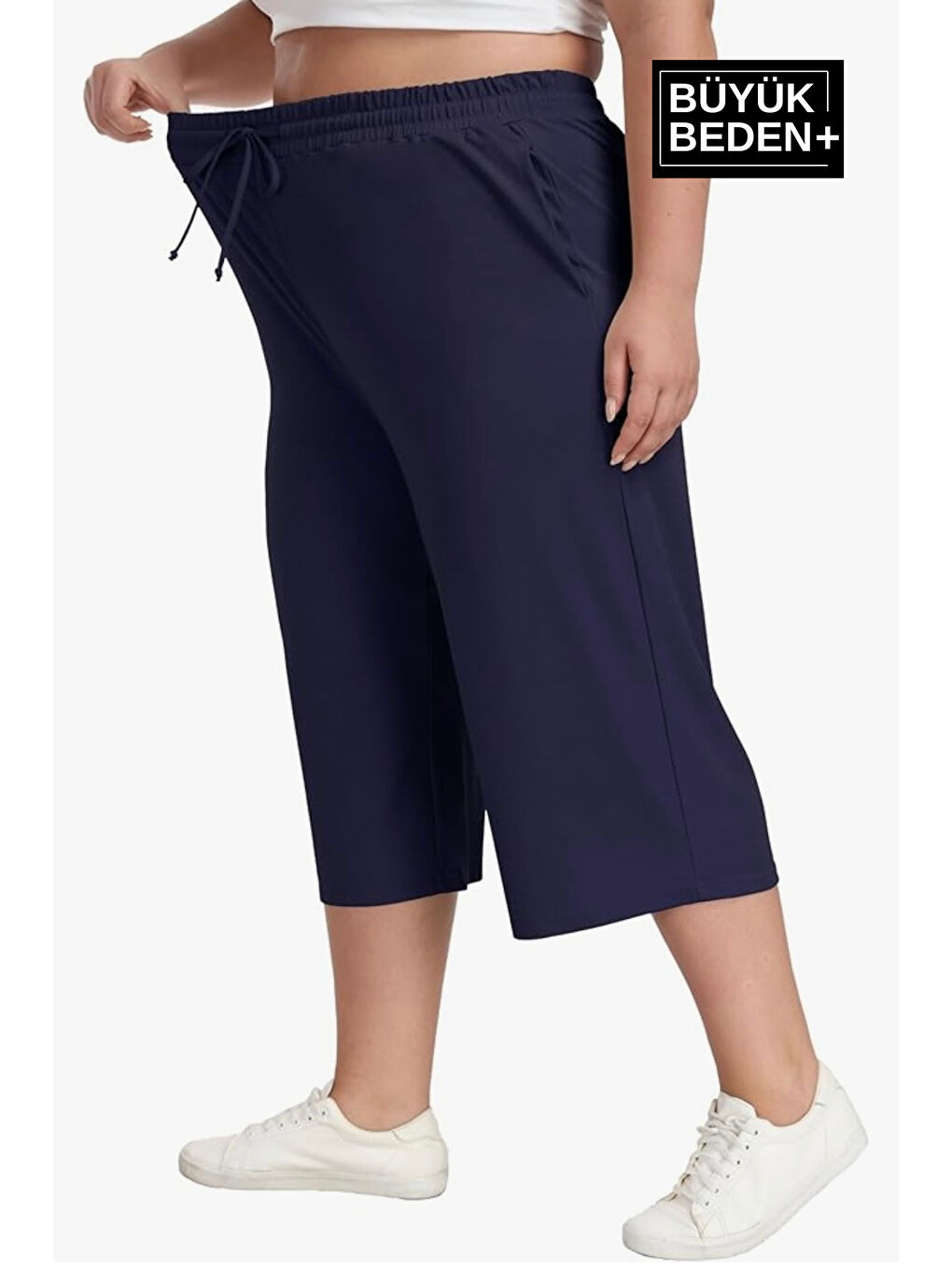 Lacivert Kadın Büyük Beden Şort SPR25BSRK91-1