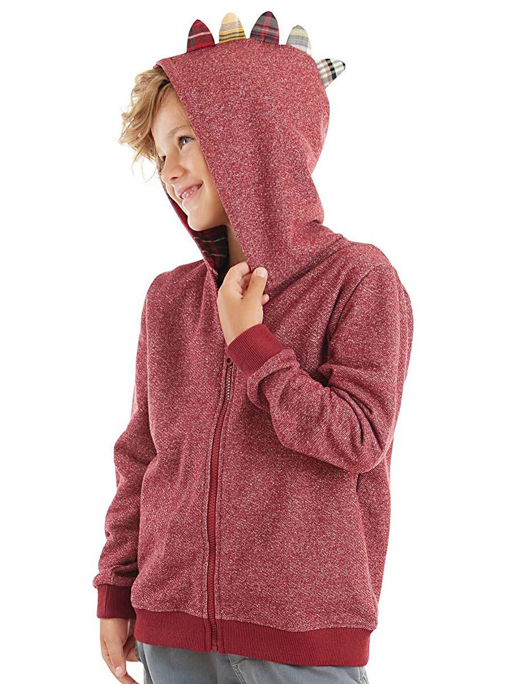 Denokids Bordo Ejderha Erkek Çocuk Kapüşonlu Sweatshirt