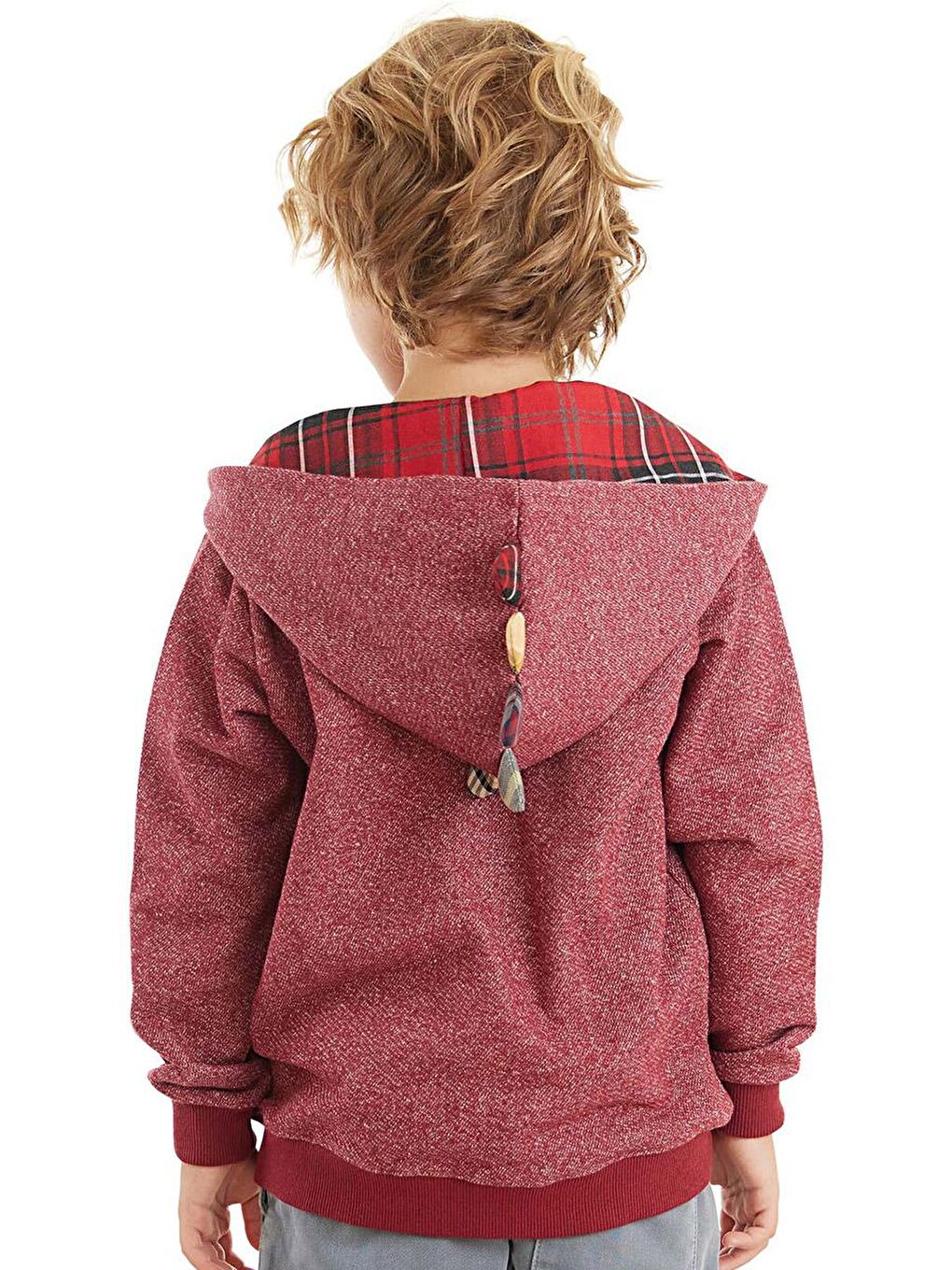 Denokids Bordo Ejderha Erkek Çocuk Kapüşonlu Sweatshirt - 1