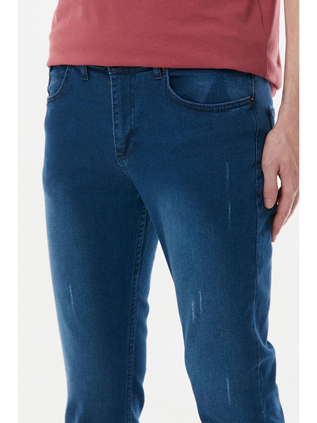 Fullamoda Mavi Eskitme Görünümlü Skinny Jean - 3