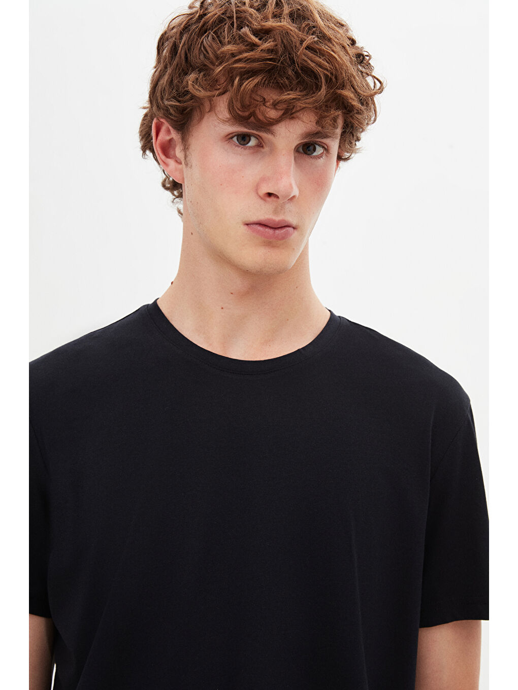 Relaxed Fit Siyah %100 Pamuk T-Shirt-1