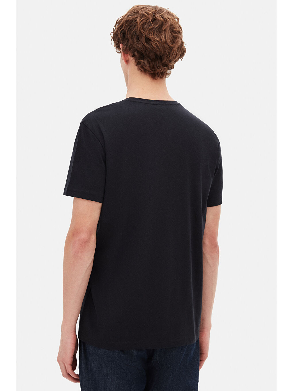 Relaxed Fit Siyah %100 Pamuk T-Shirt-2