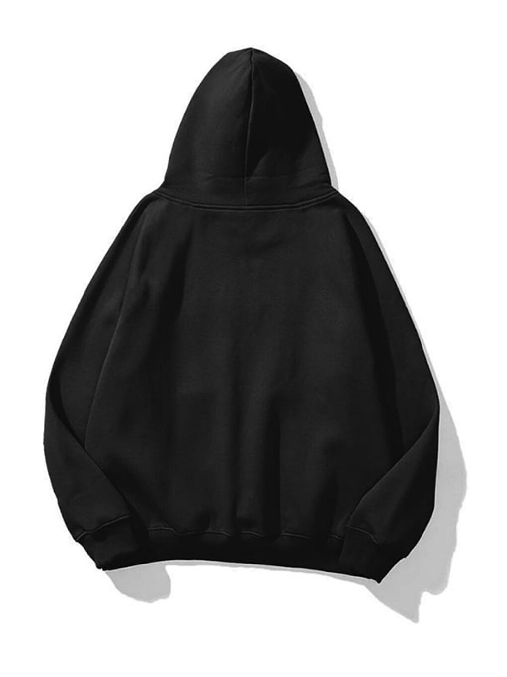 Unisex Hibiscus Baskılı Kapüşonlu Sweatshirt Hoodie Siyah-1