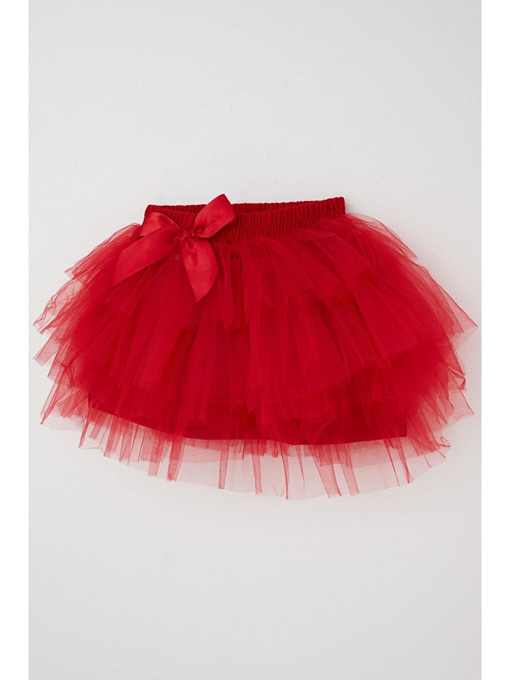 Kız Çocuk Tütü Etek Fiyonklu Kırmızı (4-8 Yaş)-5