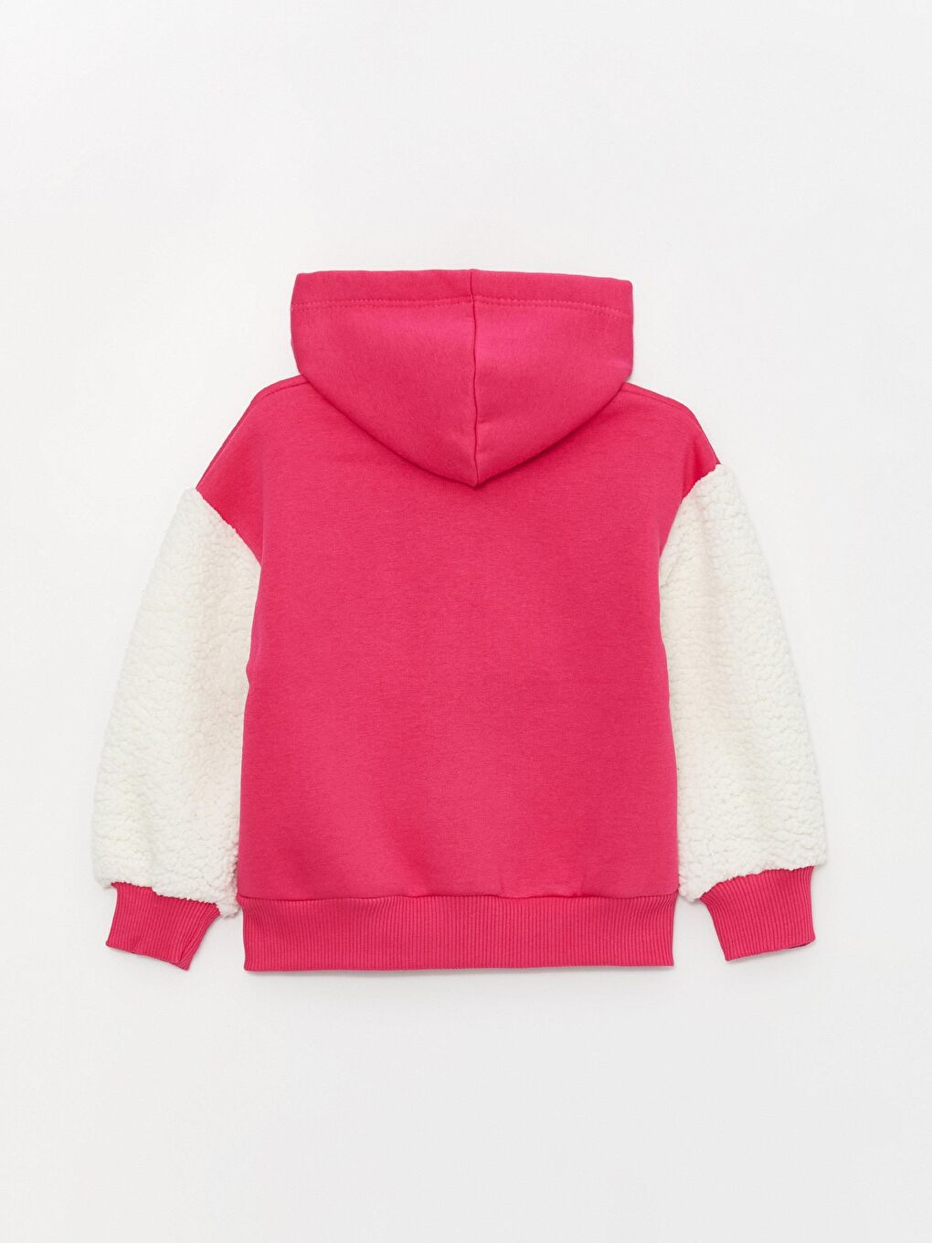 Fuşya Kız Çocuk Üç İplik Şardonlu Kolu Peluş SweatShirt-1