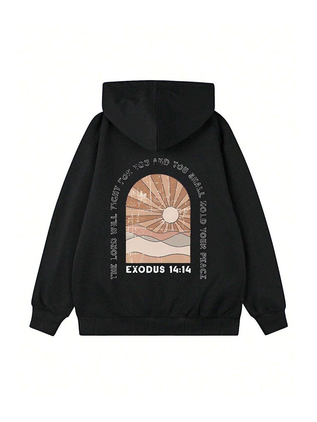Kadın Siyah Exodus Düz Oversize Kapüşonlu Sweatshirt Hoodie-1