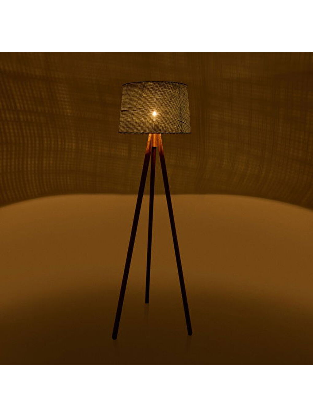 Evidea Karişik Lighting Calen Tripod Lambader - Yeşil / Ceviz - 140x35x35 cm - 6