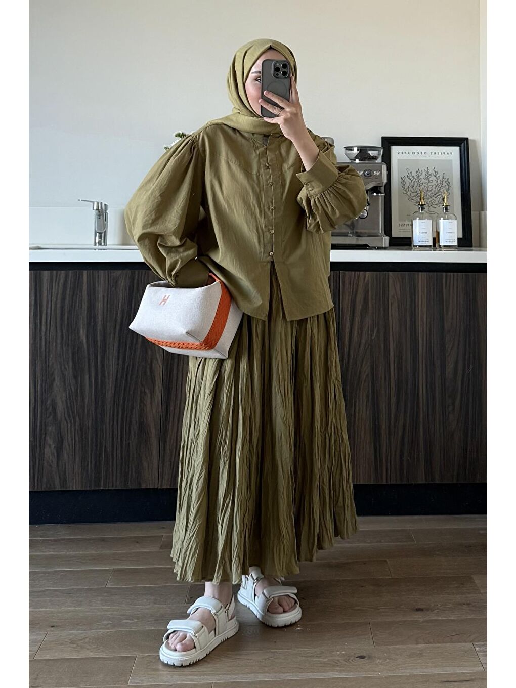 Nora Piliseli Etek Yağ Yeşili-3