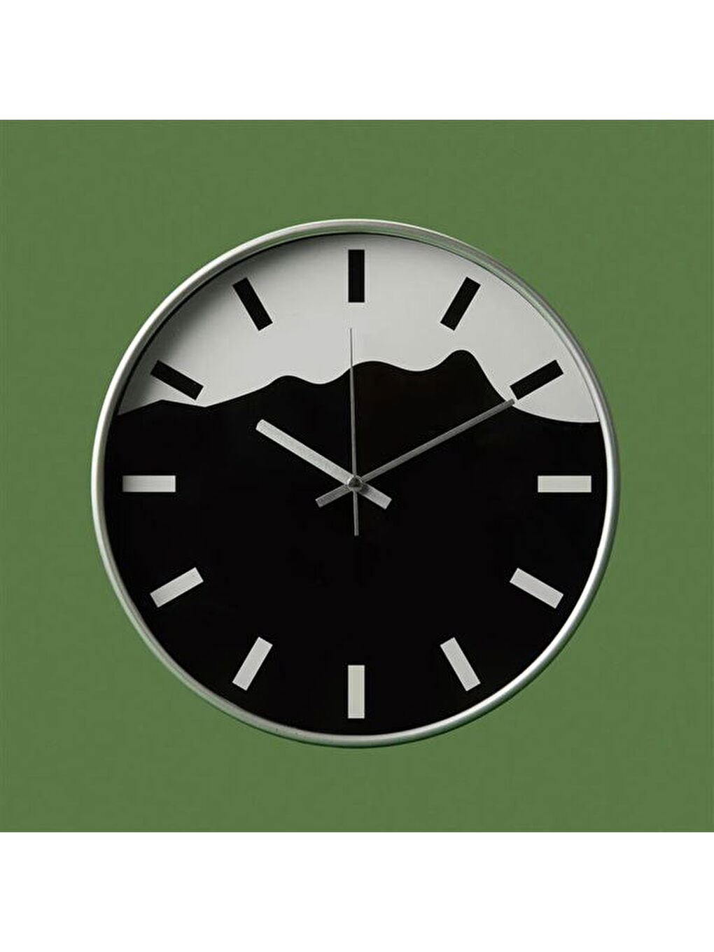 Gri Deco Elegant Curves Duvar Saati - Gümüş - 30 cm-3