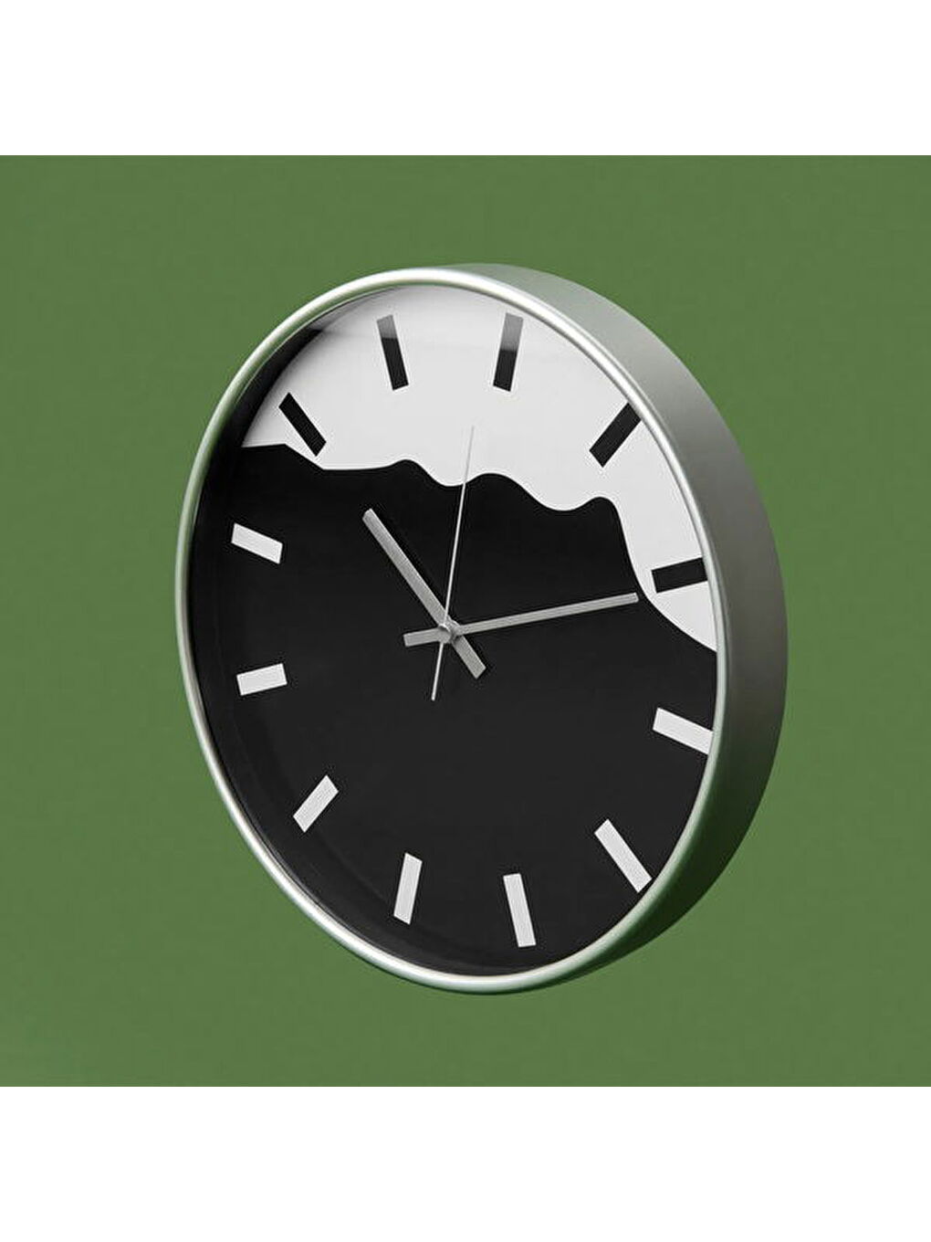 Gri Deco Elegant Curves Duvar Saati - Gümüş - 30 cm-6