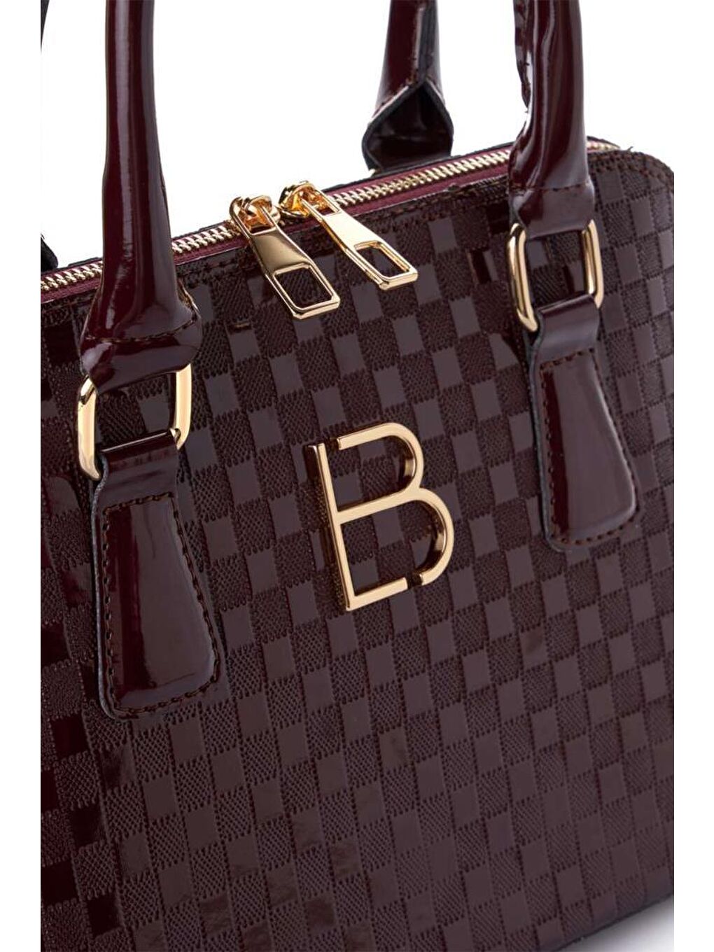 Bordo Kadın Çapraz Askılı El ve Omuz Çantası-7