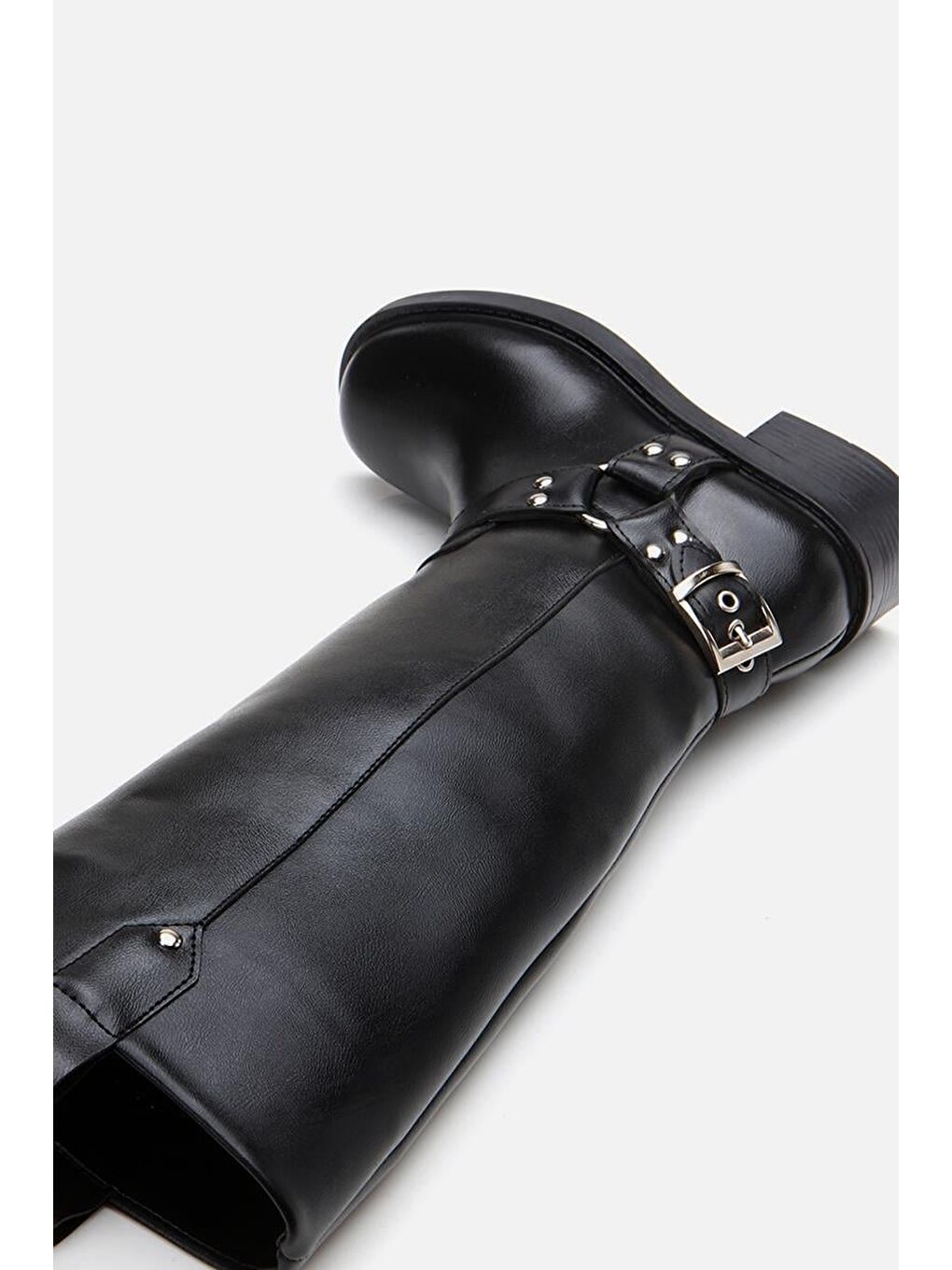 Siyah Kadın Tokalı Çizme-4