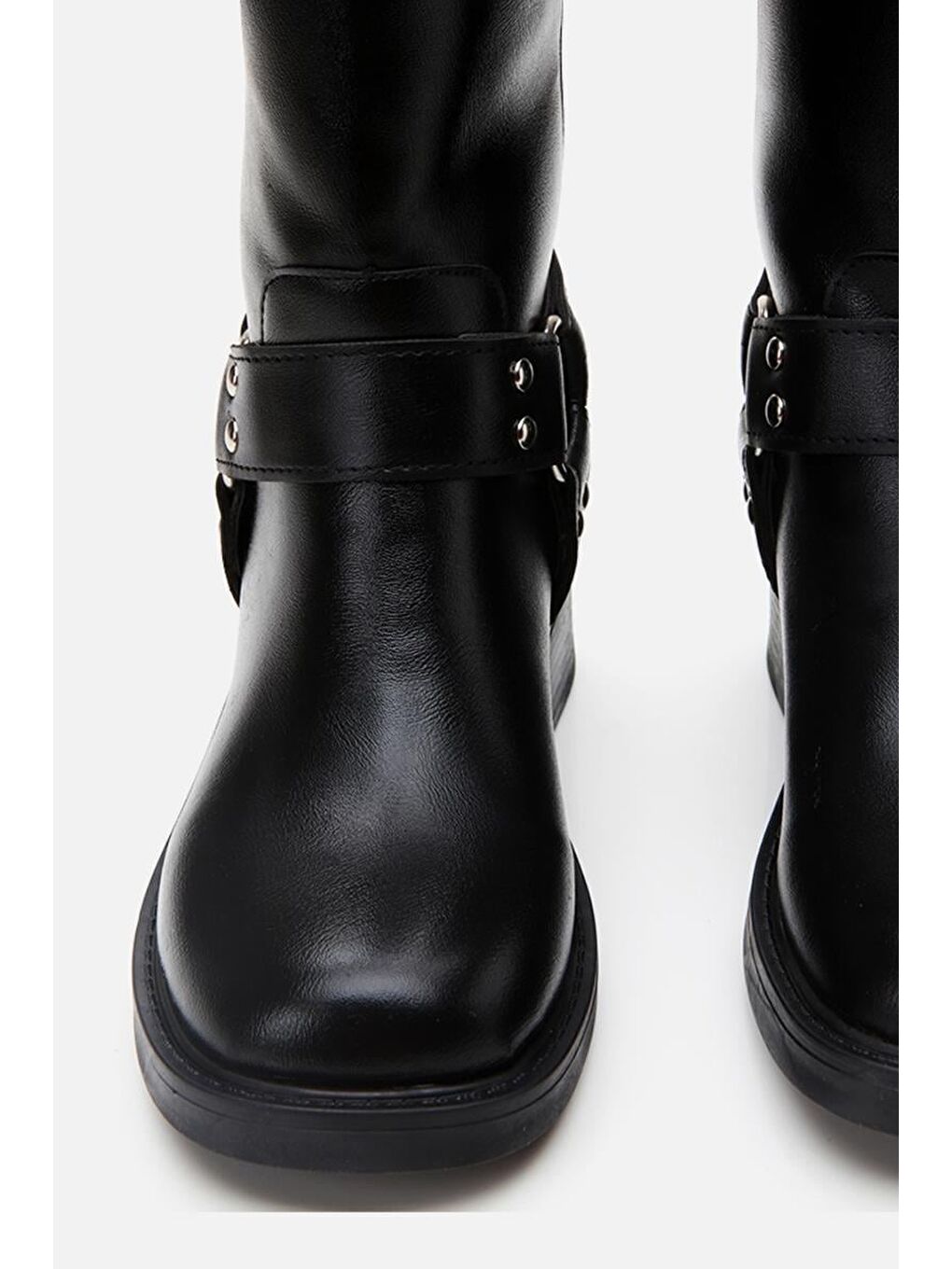 Siyah Kadın Tokalı Çizme-7