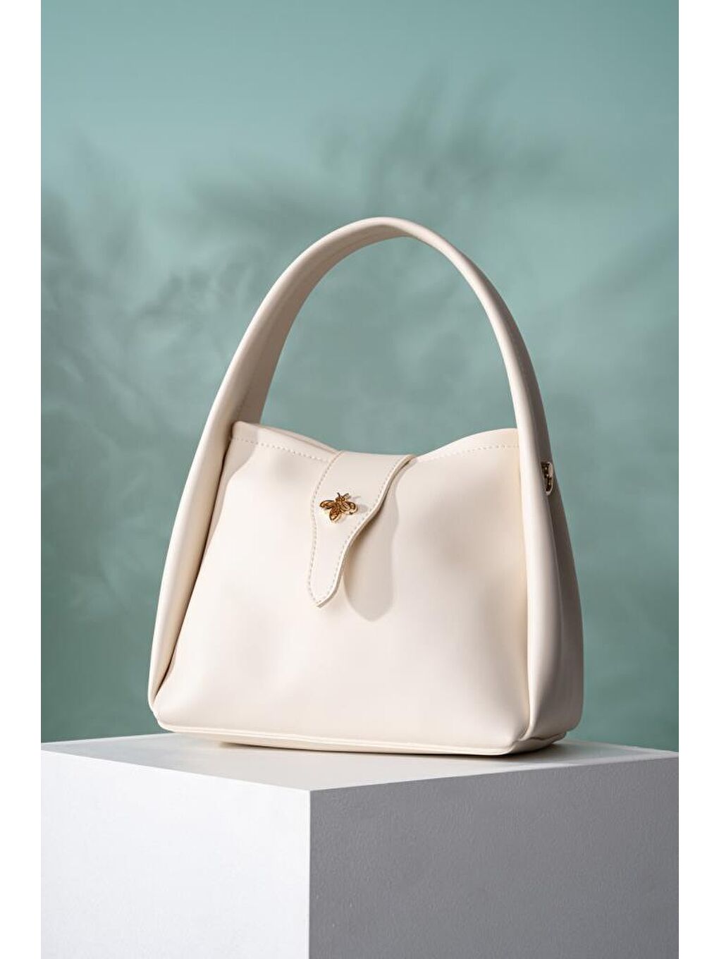 Ekru Kadın El ve Omuz Çantası-2