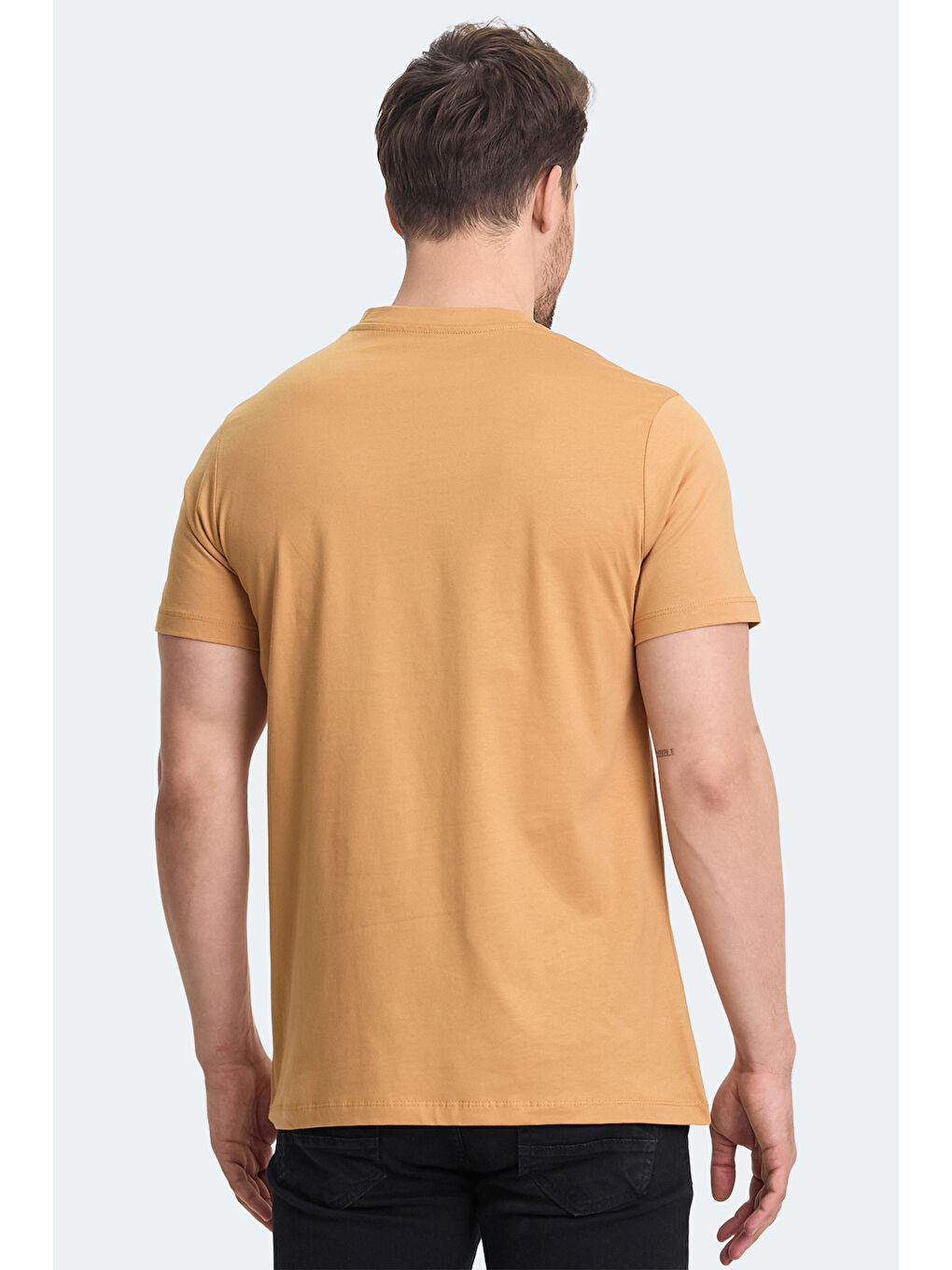 Sarı RIVALDO Erkek %100 Pamuk Tişört Hardal-1