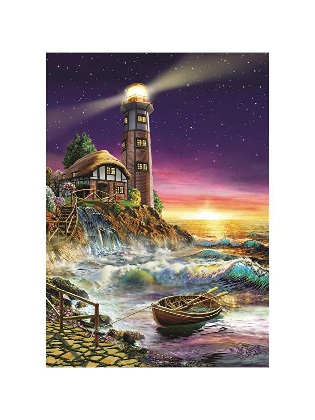 Art Puzzle Karışık 500 Parça Puzzle Denizfenerinden Günbatımı