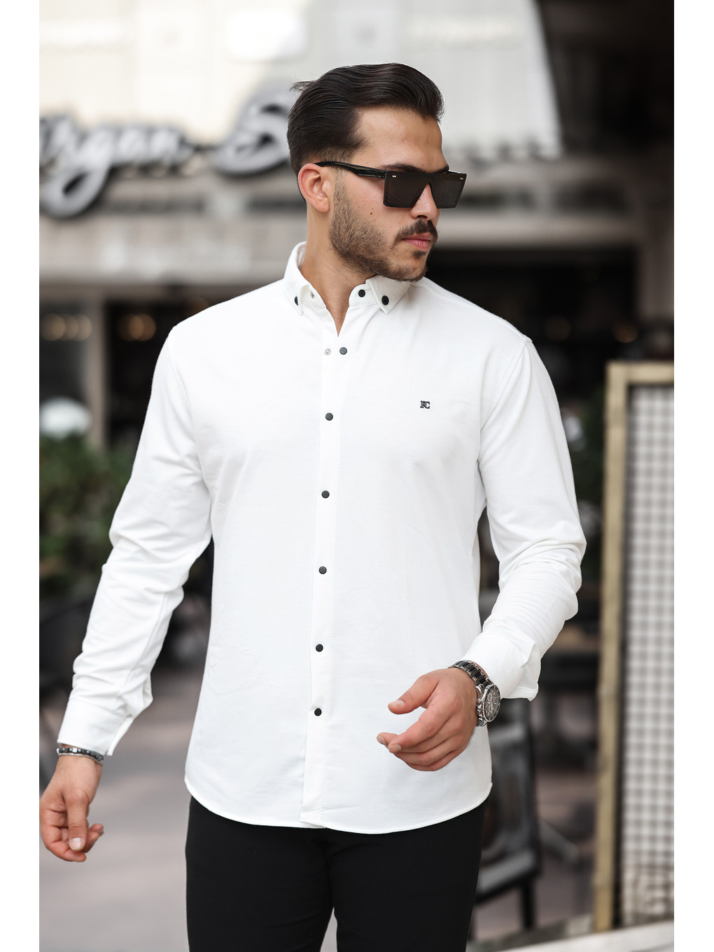 Kahverengi Düz Çıtçıtlı Kışlık Gömlek-4