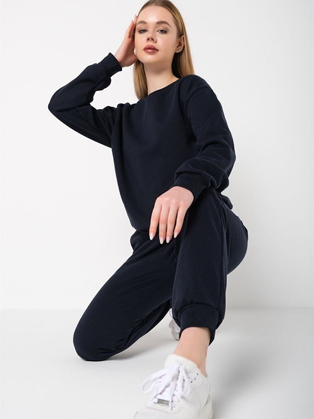 Kadın Lacivert Pamuklu Pijama Takımı