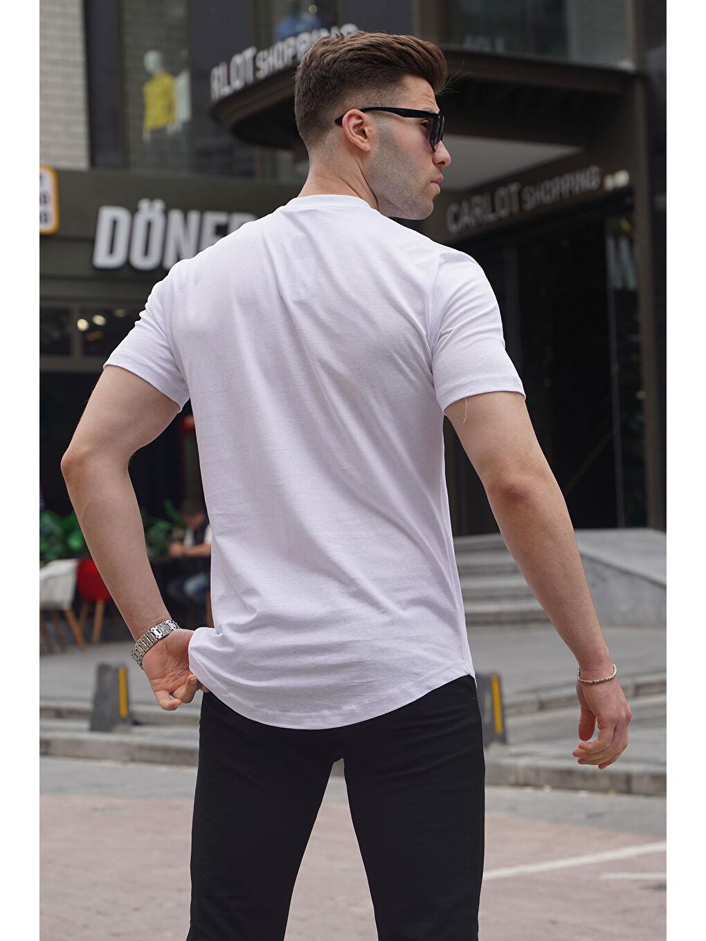 Beyaz Polo Yaka Basic Erkek Tişört 6132-1