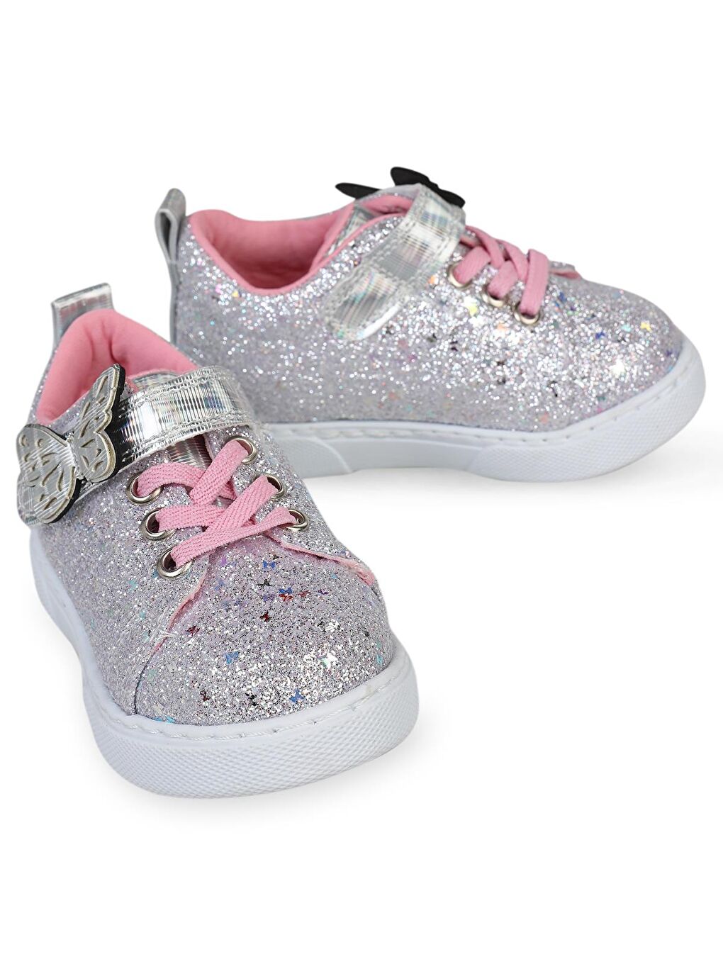 Girls Pullu Aksesuarlı 22-26-Numara Spor Ayakkabı - Gri 26-3