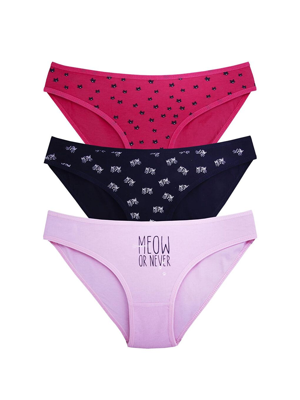 Karışık Kadın Pamuklu Likralı Külot 3'Lü Paket