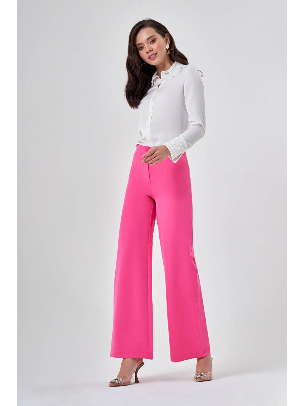 Double Bol Paça Fuşya Pantolon