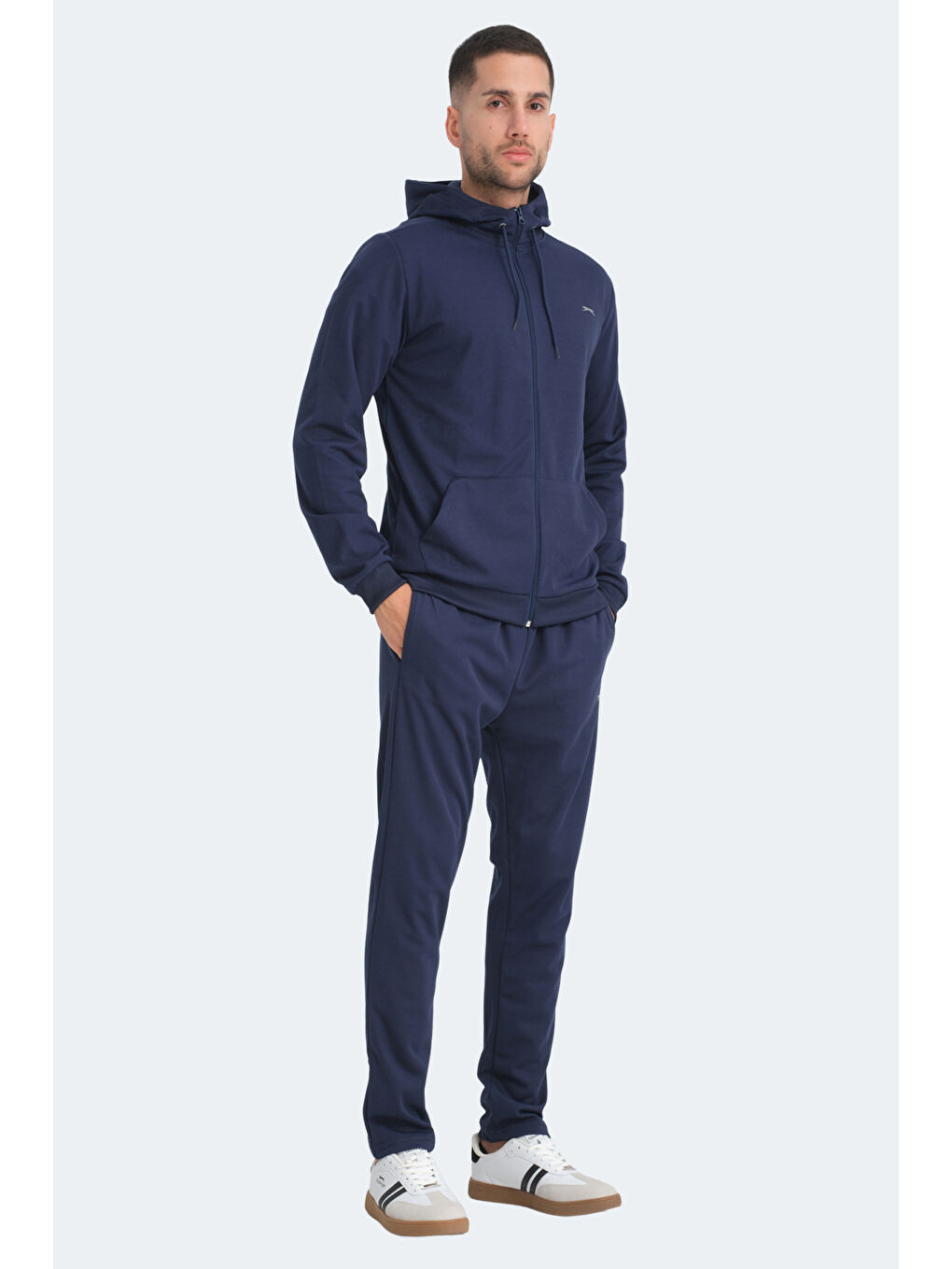 RICH Erkek Fermuarlı Kapüşonlu Cepli Lacivert Eşofman Takımı-2
