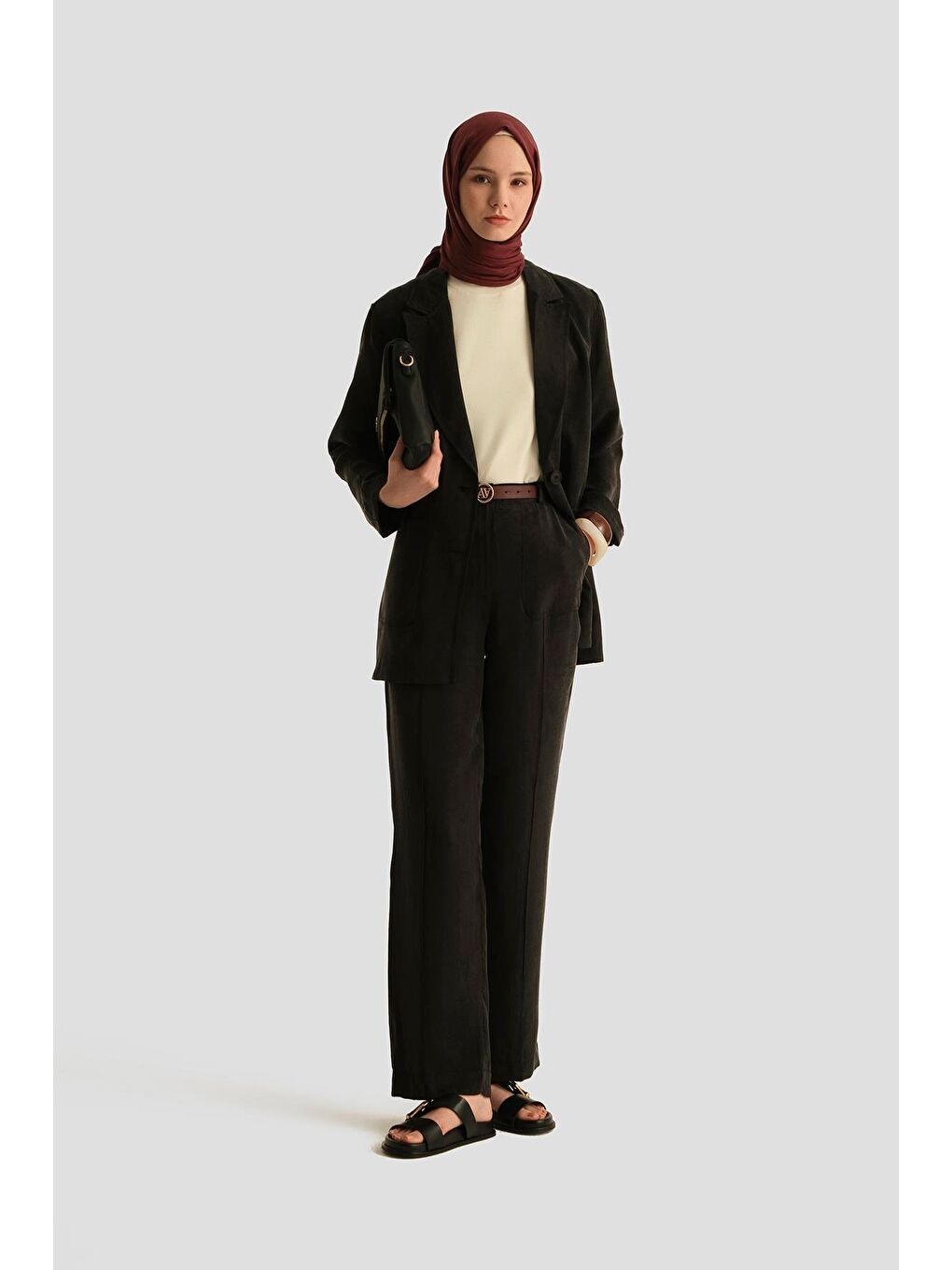 Önü Dikişli Cupra Palazzo Pantolon 25Yd4246-2 Lacivert-4