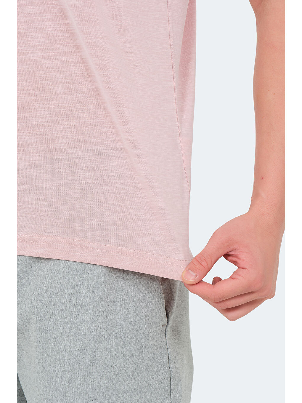 Pembe Polo Yaka Kısa Kollu Erkek Tişört-5