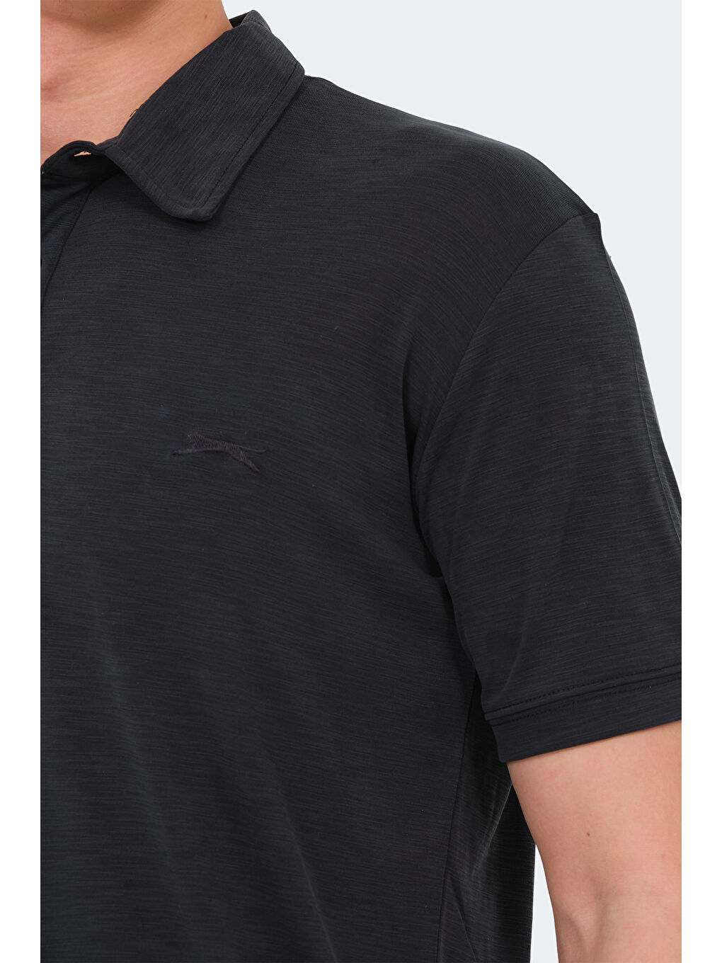 Gri Polo Yaka Kısa Kollu Erkek Tişört-4