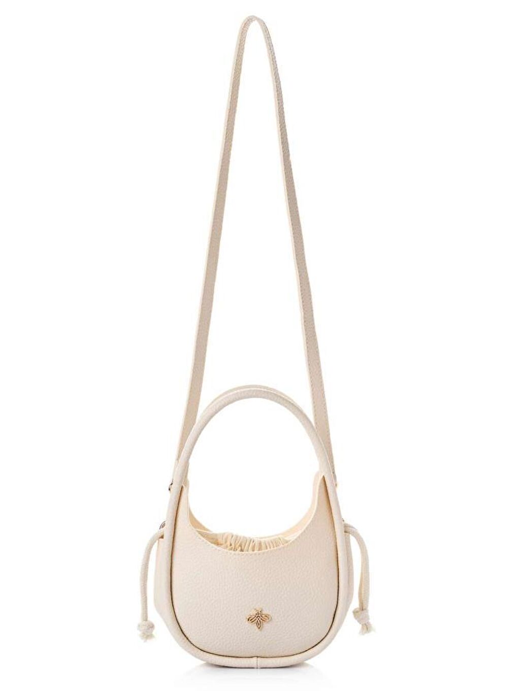 Ekru Kadın Çapraz Askılı El ve Omuz Çantası-6