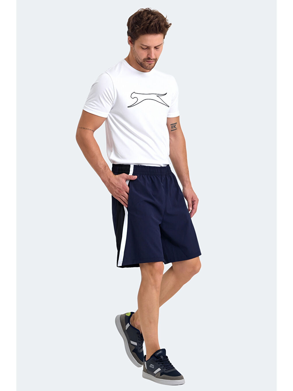 RANDY Erkek Cepli Fıtness Lacivert Şort-4