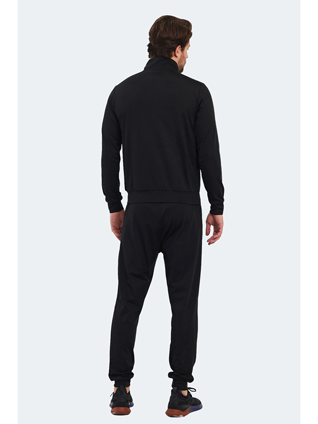 Siyah Fermuarlı Uzun Kollu Erkek Eşofman Takımı-1