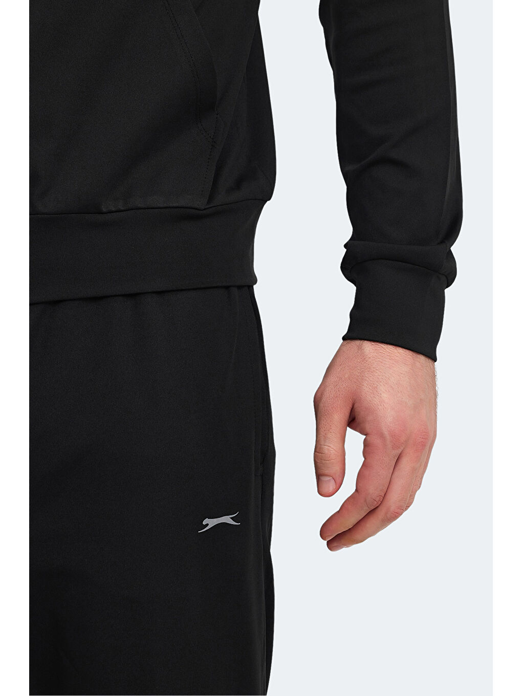 Siyah Fermuarlı Uzun Kollu Erkek Eşofman Takımı-4