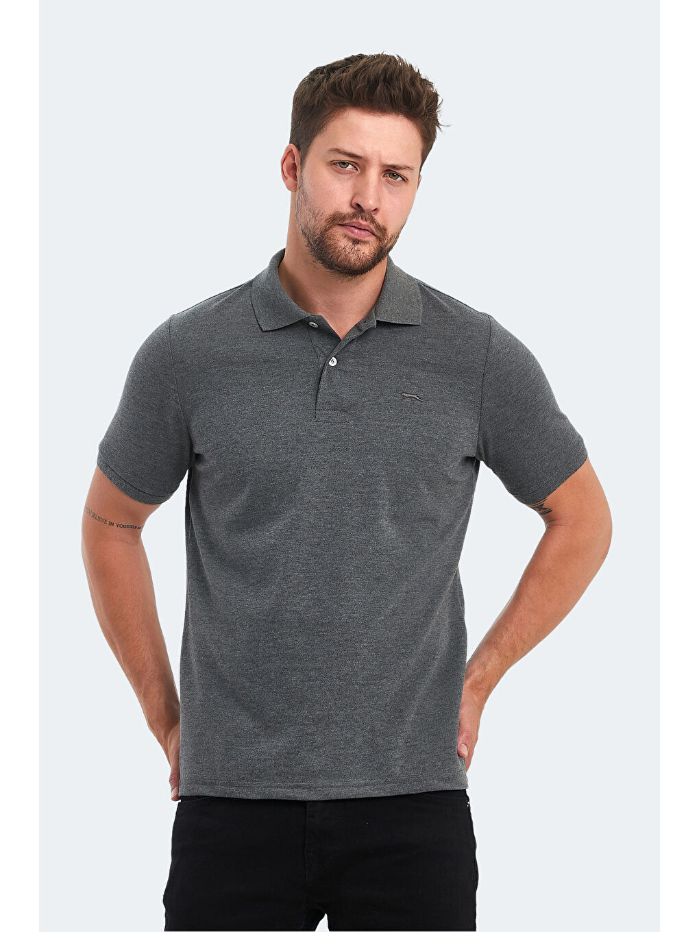 SOHO Erkek %100 Pamuk Tişört Antrasit-5