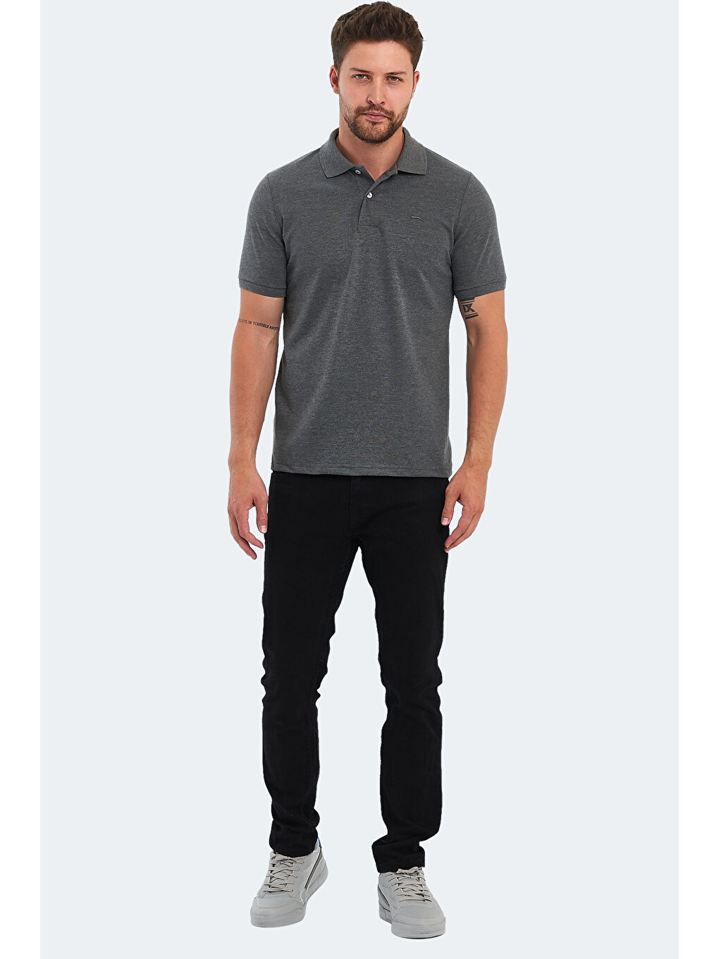 SOHO Erkek %100 Pamuk Tişört Antrasit-6