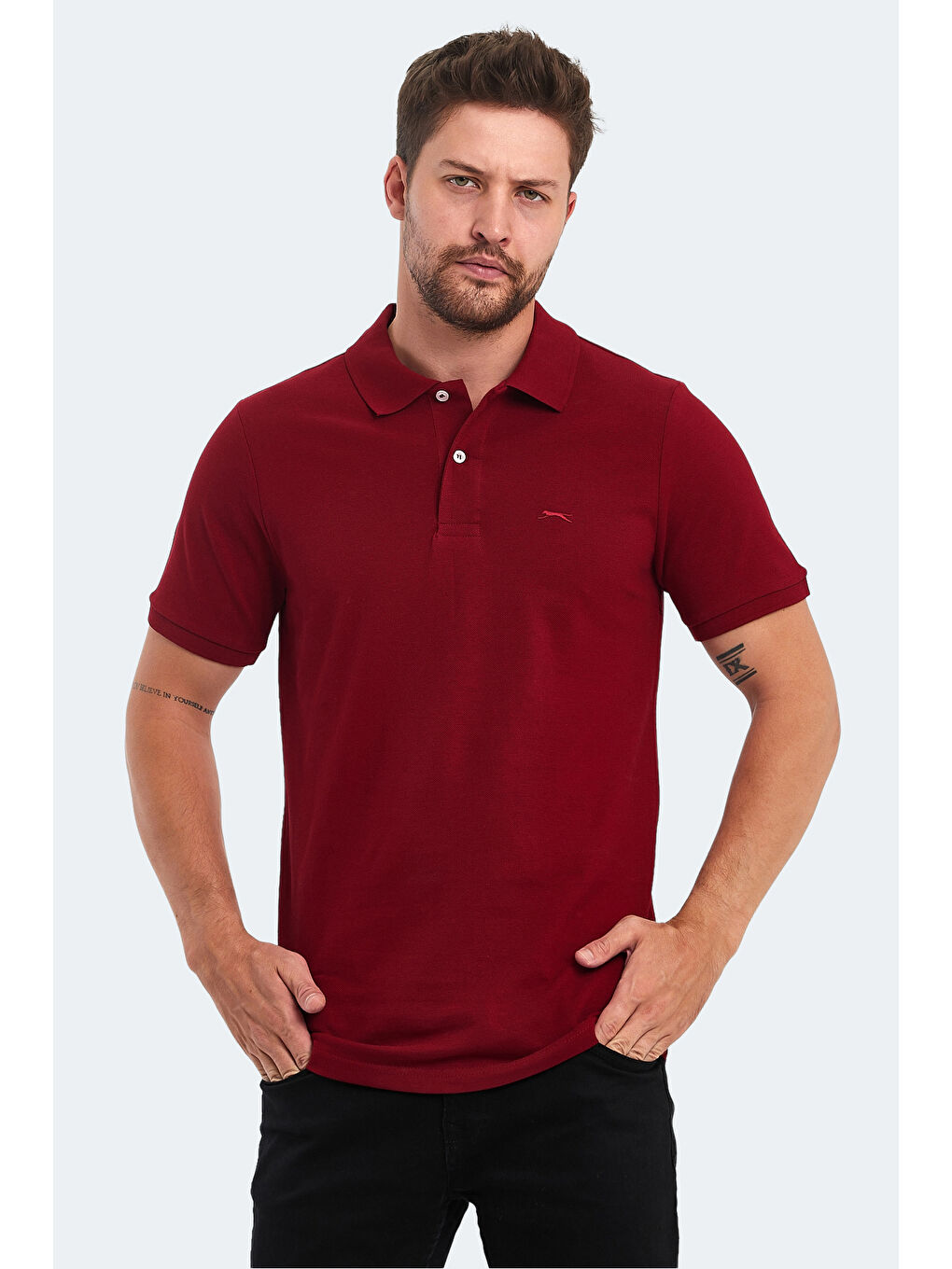 SOHO Erkek %100 Pamuk Tişört Bordo-5