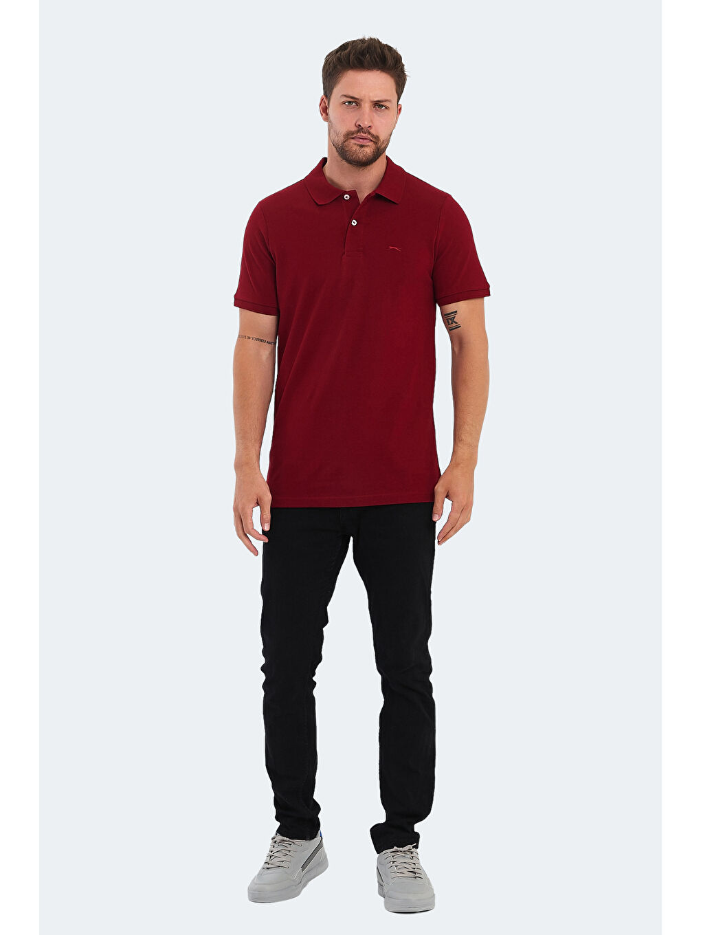 SOHO Erkek %100 Pamuk Tişört Bordo-6