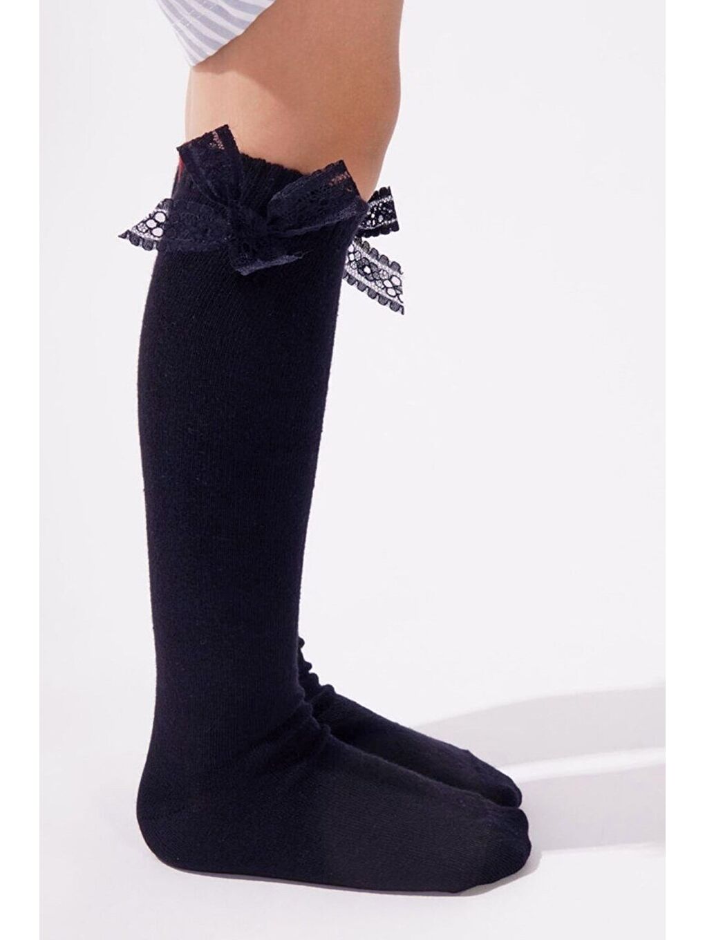 Family Dizaltı Kurdeleli Çocuk Basic Çorap Lacivert