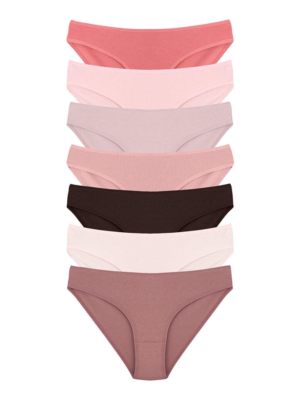 Karışık Kadın Renkli Pamuklu Likralı Külot 7'Li Paket
