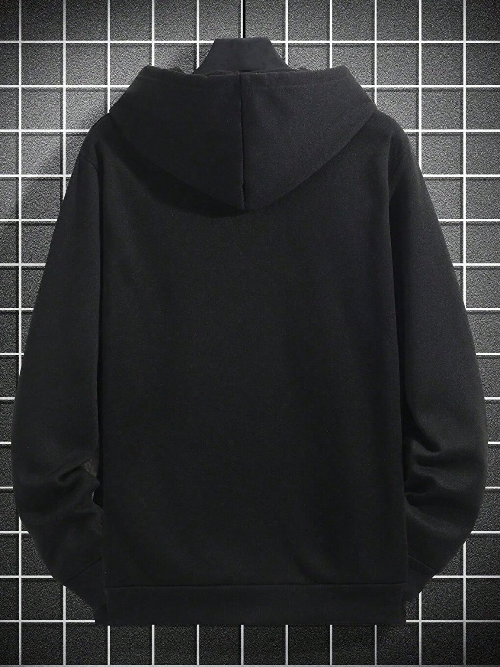 Siyah Enjoy Baskılı Kapüşonlu Oversize Sweatshirt-1