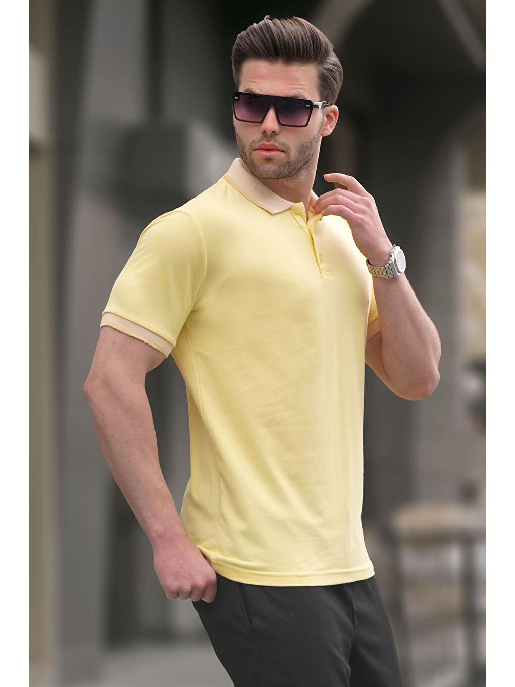 Sarı Regular Fit Erkek Polo Yaka Tişört 6105